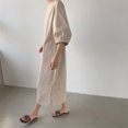 thumbnail image 4 of JUNWELL 2024 Nouvelles Robes d'Été en Lin pour Femme Minimaliste Rétro à Col Rond Robe Droite Décontractée pour Femme, 4 of 6