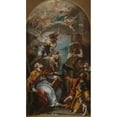 thumbnail image 2 of Sebastiano Ricci 12x18 Black Ornate Wood Framed Double Matted Museum Art Print Titled - Glory of the Virgin with the Archangel Gabriel and Saints Eusebius, Roch, and Sebastian (circa 17, 2 of 5