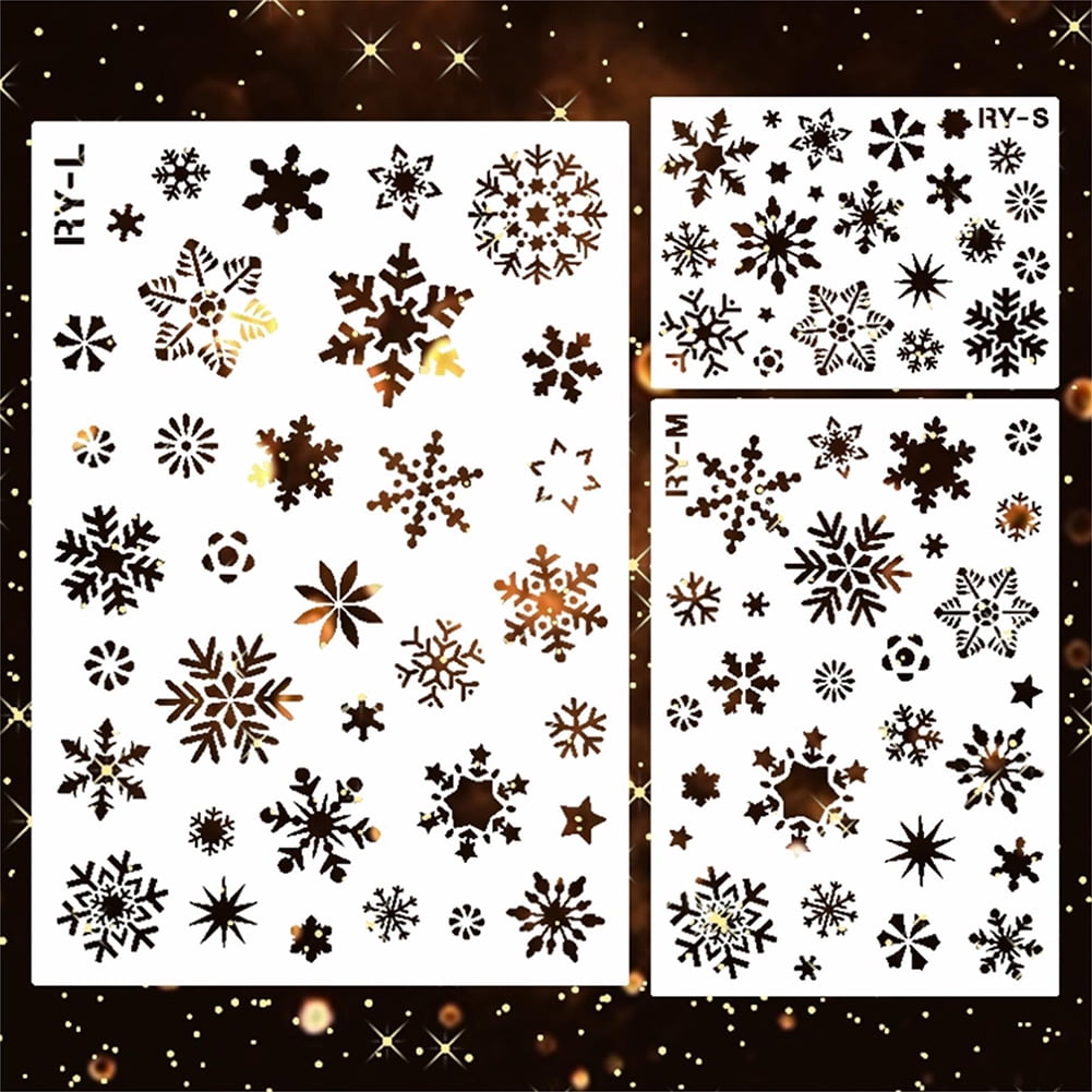 6 Snowflake Sticker Embellishments Sparkly Resin Rhinestone Self