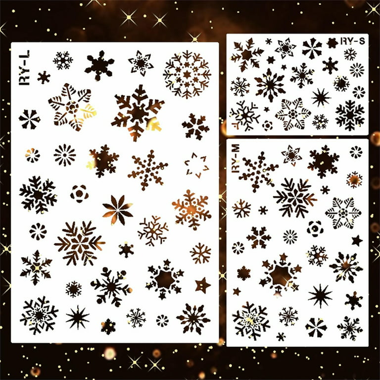 Manunclaims 2Pcs Christmas Snowflake Stencil Template - Snowflake