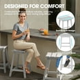thumbnail image 3 of CIOKEA 24'' Bar Stools set of 2, All-Weather Durable Heavy Duty HDPE Stools with Footrest, Waterproof Patio Seats Modern Bar Height Stools for Indoor/Outdoor, Classic White, 3 of 9