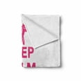 thumbnail image 2 of Keep Calm Soft Flannel Fleece Throw Blanket, Keep Calm and Be a Unicorn Text with Mythological Fairytale Pony Animal, Cozy Plush for Indoor and Outdoor Use, 50" x 70", Pink White, by Ambesonne, 2 of 6