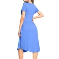thumbnail image 4 of Aiyino Women's Short Sleeve Polka Dot Casual Dress Pleated Loose Flowy Midi Dress With Pocket, 4 of 5