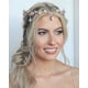 thumbnail image 3 of Tiara nupcial de hoja de diamante artificial diadema de oro rosa JAMW, 3 of 5
