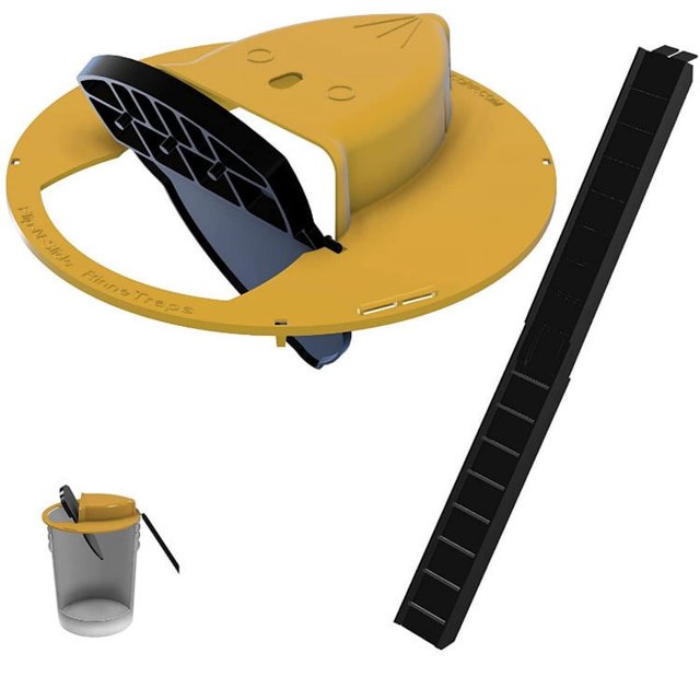 RV Tapa del cubo de la trampa para ratones con reinicio automático, captura múltiple, trampa para ratas de material ABS con rampa, cubo de 5 galones compatible para uso en interiores y exteriores Sailing Electrónica