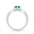 thumbnail image 2 of ANGARA Natural Solitaire Round Emerald Celtic Knot Ring in 14K White Gold for Women (Size-6mm) | May Birthstone, Birthday, Anniversary, Jewelry Gift for Women | Natural Emerald Ring, 2 of 10