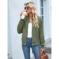thumbnail image 4 of Womens Jacket Coat Casual Stand Collar Zip Up Fall Fashion Jackets Outfits with Pockets  Green XXL, 4 of 8