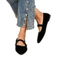 thumbnail image 6 of SuTry Women's Mary Jane Flats Pointed Toe Velvet Strap Slip On Comfortable Elegant Vintage Casual Daily Walking Shoes(37), 6 of 7