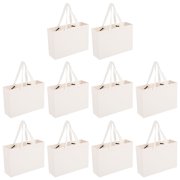 KAKOWELY 10Pcs White Paper Shopping Bags with Handles for General Users 6.3x5.1x2.4in