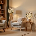 thumbnail image 4 of 2pcs Set Drum Lampshades (13"x 13"x 10"), Magnolia trendy minimalistic Floral Fabric Lamp Shades, Large Replacement Shades for Table, Floor, and Pendant Lamps, Simple Assembly Needed., 4 of 8