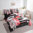 thumbnail image 3 of Manfei Geometric Rectangle Boy Girl Bedding Comforter Set 7 Pieces,Bling Glitter Full Bedding Set Lightweight,Vintage Aesthetic Fitted Sheet Flat Sheet,Lightweight Room Decor,Reversible, 3 of 8