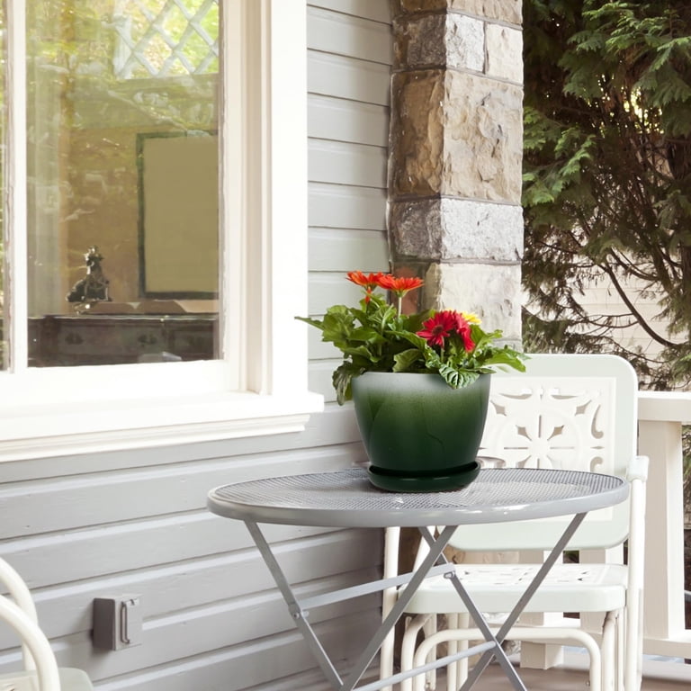 WORTH Plastic Round 8" Planters for Indoor Plants - Set of 6 Multicolor  Small Gloss Flower Pots with Drainage Holes and Saucers - Home Decorative  Christmas Containers - Walmart.com