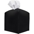 thumbnail image 1 of Tissue box cover, square holder in modern PU leather - Bathroom vanity tops, nightstands, desks and cars 12.7 cm X 12.7 cm black, 1 of 4