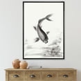 thumbnail image 2 of Designart 'Black and White Vintage Fish I' Nautical & Coastal Framed Canvas Wall Art Print, 2 of 5