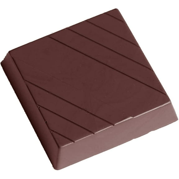 Chocolate World 2356 Polycarbonate Chocolate Mold with 15 Lined-Square Cavities, Each 41mm x 41mm x 10mm High