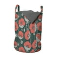 thumbnail image 1 of Floral Laundry Bag, Digitally Generated Poppies Forest Items, Hamper Basket with Handles Drawstring Closure for Laundromats, 13" x 19", Hunter Green Coral, by Ambesonne, 1 of 4