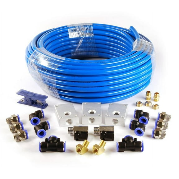 Primefit PCKIT26 1/2 in. x 100 ft. Nylon Tubing with Air Piping System Air Push To Connect Kit (26-Piece)