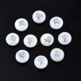 thumbnail image 2 of 20 pc Natural Freshwater Shell Beads with Brass Metal Embellishments Flat Round with Tortoise Platinum 8x4~5mm Hole: 0.6mm, 2 of 4