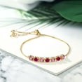 thumbnail image 3 of Gem Stone King 2.64 Ct Pink Lab Grown Diamond Red Created Ruby 18K Yellow Gold Plated Silver Bracelet for Women, 3 of 3