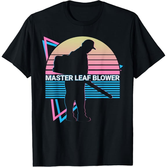 Landscaping Landscaper Retro Master Leaf Blower T-Shirt men and women can wear, black, white, gifts