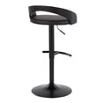 thumbnail image 6 of Grotto Adjustable Bar Stool, Black Bar Stools, Bar Chairs, Swivel Bar Stools, Bar Stools Set of 2, Bar Stools for Kitchen Counter (Black Wood, Black), 6 of 6