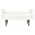 thumbnail image 4 of SAFAVIEH Henri Mid-Century Cushioned Bench, Cream/Walnut, 4 of 9
