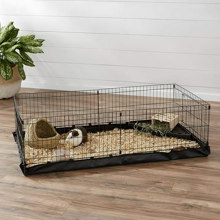 Basics Canvas Bottom Pet Cage, 46.6 x 13.8 x23.6 inch Indoor/outdoor canvas-bottomed pet cage for Guinea Pigs and other small animals , Black