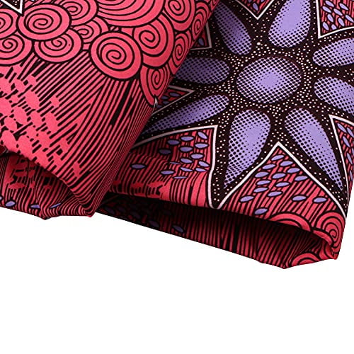 African Fabric 6 Yards BintaRealwax 100% Polyester Ankara Fabric for Party Dress 6174