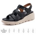 thumbnail image 2 of Sandalias abiertas Sandalias de cuña para mujeres Ligeros para Summer Beach (38) Negro, 2 of 9