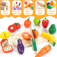 thumbnail image 3 of Juego de cortar alimentos Wooden Play con velcro para frutas y verduras para niños pequeños, 3 of 7