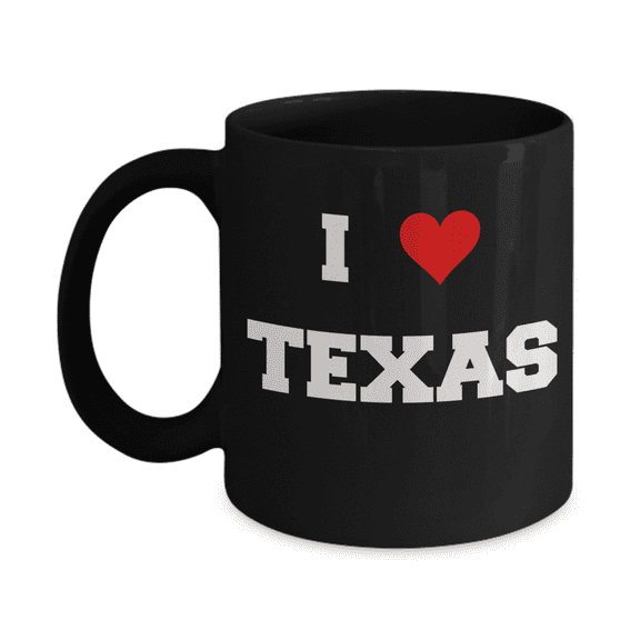 Texas Tea Coffee Mugs,I Love Texas USA States Ceramic Black Coffee Mug Tea Cup Gifts Mugs 11 oz