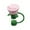 PK1, variant on Rose Silicone Straw Cover 10Mm Reusable Straw Tip Topper With Anti Lost Strap Floral Drink Cup Dust Cap For Home Outdoor(Pk1-8Cm)