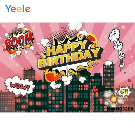 Image of Comics Buildings Bokeh Birthday Photographic Backdrops Photography Background Vinyl Photocall Photo Shoot Props Photophone
