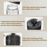 Hand Coffee Grinder, LHKLUK Adjustable Coffee Grinder, Textured ABS Body & Soda-Lime Glass, Ceramic Burr, Compact & Portable for Home/Outdoor/Cold Brew