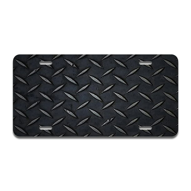 Black Diamond Plate Aluminum License Plate License Plate 12" X 6" Fits