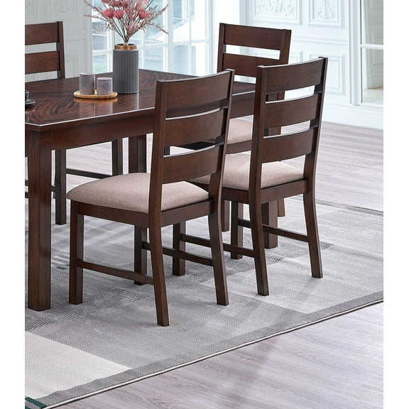 Nmkwnr 2 Pack Upholstered Fabric Seat Dining Chair Wood Frame Armless Side Chair for Dining Room, Living Room