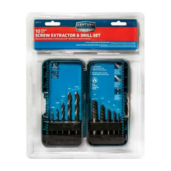 Century Drill & Tool 88710 Screw Extractor & Drill Bit Set, 10-Pc. - Quantity 6