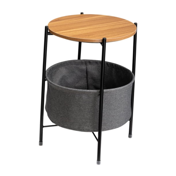Mesa auxiliar redonda, mesa de centro, mesa de bebidas minimalista, mesita de noche pequeña, mesa auxiliar para espacios pequeños, sofá, oficina en Gris oscuro