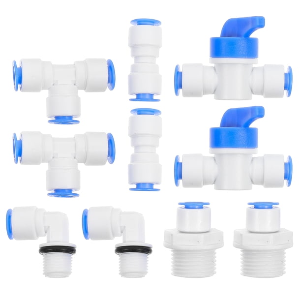 Conector de tubería de PE, 10 piezas, bola, conector recto, conector en T, codo, extensión, para purificador de agua, filtro, accesorios de tubería.