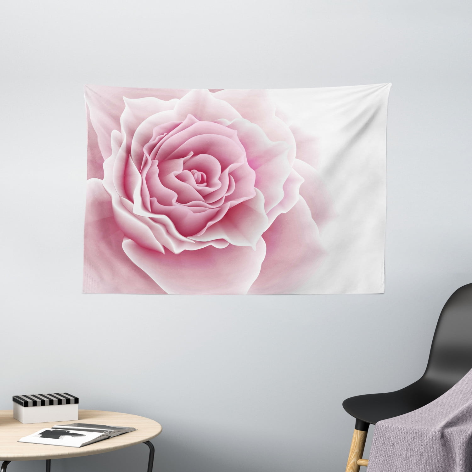 Light Pink Tapestry, Romantic Rose Petals Beauty Bouquet Celebration Bridal Romance Wedding