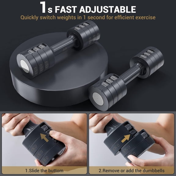 Adjustable Hand Weights – 4-in-1 Dumbbell Set of 2, 2–5 LB for Home Gym Exercise and Training