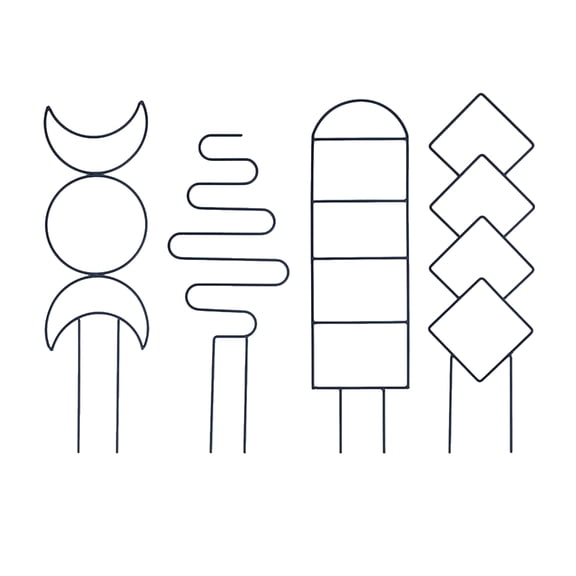 JZROCKER 4pcs Geometry Metal Plant Trellis Indoor Potted Plant Growing Climbing Rack