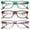 Green Red Pink, variant on 3 Pairs Lightweight Spring Hinge Tile Design Rectangular Reading Glasses - Clear Lens Reader Men Women 7014 +1.75