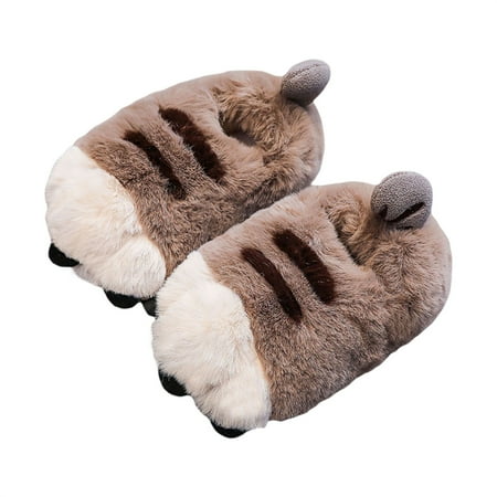 

Listenwind Kids Girl Boy Plush Animal Paw Slippers Fuzzy Warm House Shoes Tiger Paw Slippers Claw Slippers