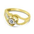 thumbnail image 3 of 10k Yellow Gold Round White Topaz And Diamond Heart Ring, 3 of 6