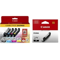 Genuine Canon PGI-270/CLI-271 4-Cartridge Combo Pack (0373C005)   Canon CLI-271 Black Ink Tank (0390C001)