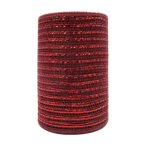 12 Pack: 5.5" x 15yd. Mesh Burgundy Ribbon by Celebrate It