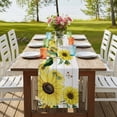 thumbnail image 4 of Sunflowers 120 Inch Table Runner, Country Spring Botanical Flowers Bee Wooden Farmhouse Dresser Scarf Cotton & Linen Tablerunner for Dining/Kitchen Island/Holiday Party Décor 13" x 120", 4 of 9