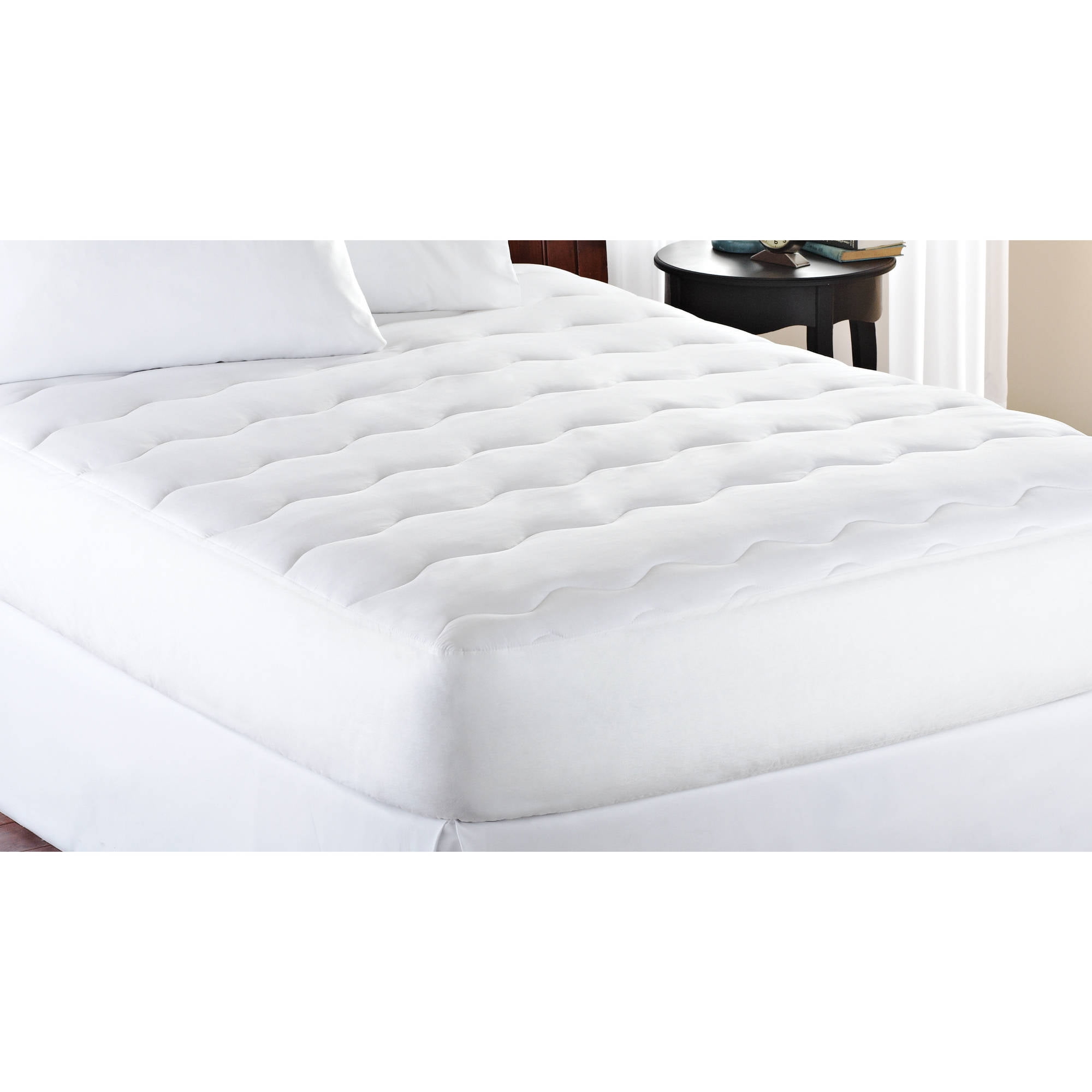 Details about Cal King-Size Mattress Pad Extra Thick White Padded Deep Pocket Bed Cover Topper Details about Cal King-Size Mattress Pad Extra Thick White Padded Deep Pocket Bed Cover Topper