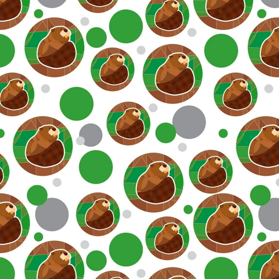 Beaver with Plaid Tail Premium Gift Wrap Wrapping Paper Roll